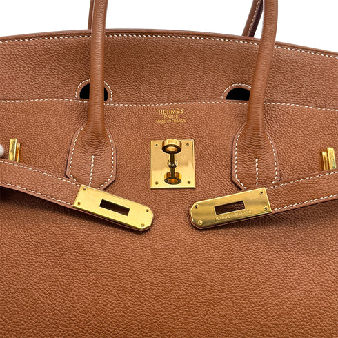 HERMES BIRKIN 35 GOLD TOGO HAND BAG □J GOLD HARDWARE 90307816 - PURPOSE