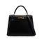 HERMES KELLY 28 SELLIER BLACK BOXCALF HAND SHOULDER BAG 〇Z 90307818 - PURPOSE