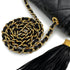 CHANEL VINTAGE MATELASSE CHAIN SHOULDER BAG FRINGE BLACK LAMB SKIN 90307819 - PURPOSE