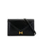 HERMES LYDIE BLACK CLUTCH SHOULDER BAG BOXCALF 〇H GOLD HARDWARE 90307822 - PURPOSE