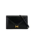 HERMES LYDIE BLACK CLUTCH SHOULDER BAG BOXCALF 〇H GOLD HARDWARE 90307822 - PURPOSE