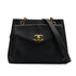 CHANEL VINTAGE TURN LOCK CHAIN TOTE BAG BLACK CAVIAR SKIN 90307825