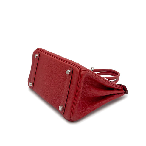 HERMES BIRKIN 25 ROUGE GARANCE TOGO HAND BAG □I PALLADIUM HARDWARE 90307832