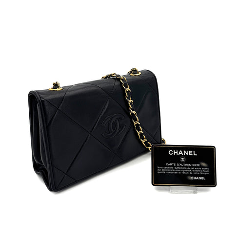 CHANEL VINTAGE COCOMARK MATELASSE CHAIN SHOULDER BAG BLACK LAMB SKIN 90307863 - PURPOSE