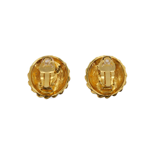 CHANEL VINTAGE EARRINGS ROUND MADEMOISELLE GOLD ACCESSORY 90307873 - PURPOSE
