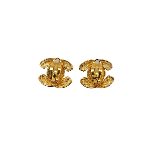 CHANEL VINTAGE EARRINGS COCOMARK MATELASSE GOLD ACCESSORY 90307892 - PURPOSE