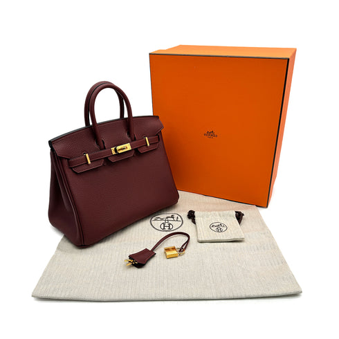 HERMES BIRKIN 25 ROUGE H TOGO HAND BAG K GOLD HARDWARE 90307904 - PURPOSE