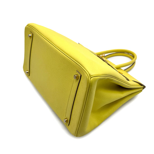 HERMES BIRKIN 35 LIME VEAU EPSOM HAND BAG □O GOLD HARDWARE 90307905 - PURPOSE