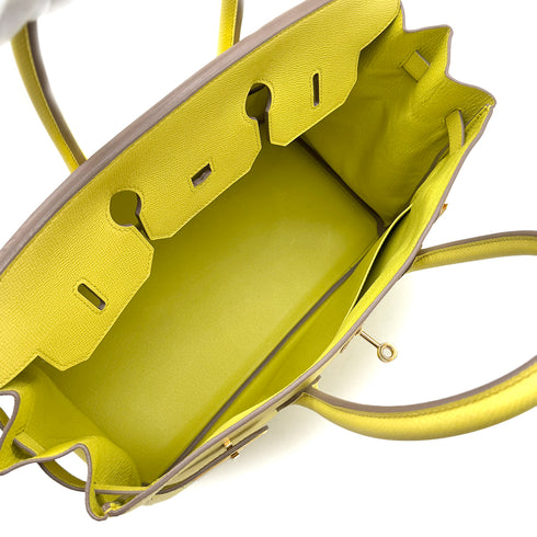 HERMES BIRKIN 35 LIME VEAU EPSOM HAND BAG □O GOLD HARDWARE 90307905 - PURPOSE