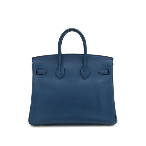 HERMES BIRKIN 25 DEEP BLUE VEAU SWIFT HAND BAG D GOLD HARDWARE 90307908 - PURPOSE
