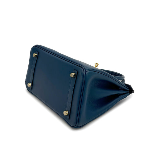 HERMES BIRKIN 25 DEEP BLUE VEAU SWIFT HAND BAG D GOLD HARDWARE 90307908 - PURPOSE