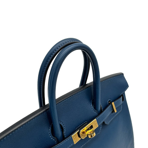 HERMES BIRKIN 25 DEEP BLUE VEAU SWIFT HAND BAG D GOLD HARDWARE 90307908 - PURPOSE