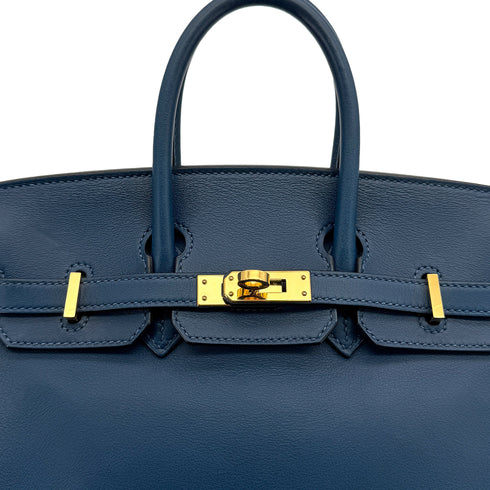 HERMES BIRKIN 25 DEEP BLUE VEAU SWIFT HAND BAG D GOLD HARDWARE 90307908 - PURPOSE