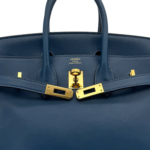 HERMES BIRKIN 25 DEEP BLUE VEAU SWIFT HAND BAG D GOLD HARDWARE 90307908 - PURPOSE
