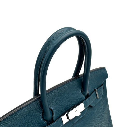 HERMES BIRKIN 30 COLVERT TAURILLON CLEMENCE HAND BAG □R PALLADIUM HARDWARE 90307909 - PURPOSE
