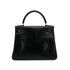 HERMES KELLY 28 RETOURNE BLACK BOXCALF HAND SHOULDER BAG 〇Z GOLD HARDWARE 90307911 - PURPOSE
