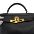 HERMES KELLY 28 RETOURNE BLACK BOXCALF HAND SHOULDER BAG 〇Z GOLD HARDWARE 90307911 - PURPOSE