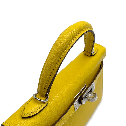HERMES KELLY MINI 2 SELLIER JAUNE DE NAPLES CHEVRE SHOULDER BAG K PALLADIUM HARDWARE 90307914 - PURPOSE