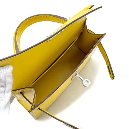 HERMES KELLY MINI 2 SELLIER JAUNE DE NAPLES CHEVRE SHOULDER BAG K PALLADIUM HARDWARE 90307914 - PURPOSE