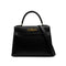 HERMES KELLY 28 SELLIER BLACK BOX CALF HAND SHOULDER BAG □A GOLD HARDWARE 90307915 - PURPOSE