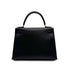 HERMES KELLY 28 SELLIER BLACK BOX CALF HAND SHOULDER BAG □A GOLD HARDWARE 90307915 - PURPOSE