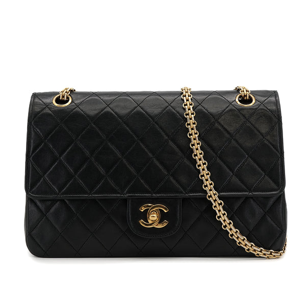 CHANEL VINTAGE MATELASSE CHAIN SHOULDER BAG BLACK LAMB SKIN 90307919 - PURPOSE