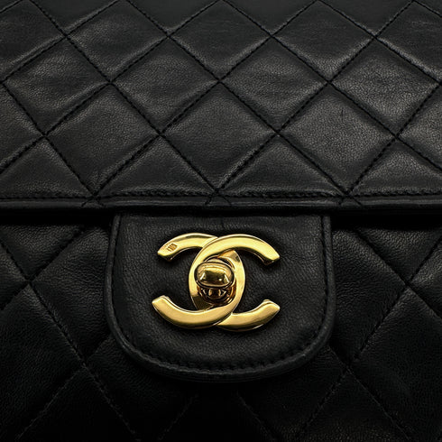 CHANEL VINTAGE MATELASSE CHAIN SHOULDER BAG BLACK LAMB SKIN 90307919 - PURPOSE