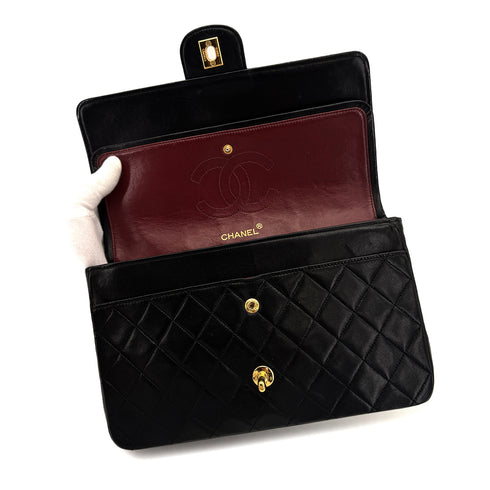 CHANEL VINTAGE MATELASSE CHAIN SHOULDER BAG BLACK LAMB SKIN 90307919 - PURPOSE
