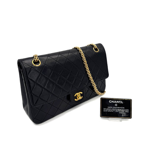 CHANEL VINTAGE MATELASSE CHAIN SHOULDER BAG BLACK LAMB SKIN 90307919 - PURPOSE