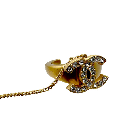 CHANEL BANGLE BRACELET RING SET COCOMARK LOGO RHINESTONE GOLD ACCESSORY 01C 90307920 - PURPOSE