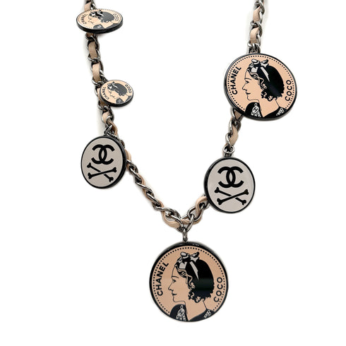 CHANEL COCOMARK MADEMOISELLE CROSSBONES CHARM CHAIN BELT PINK ACCESSORY 03P 90307921 - PURPOSE
