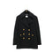 CHANEL VINTAGE COCO BUTTON PEA COAT BLACK WOOL 38 96A RTW 90307922 - PURPOSE