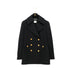CHANEL VINTAGE COCO BUTTON PEA COAT BLACK WOOL 38 96A RTW 90307922 - PURPOSE