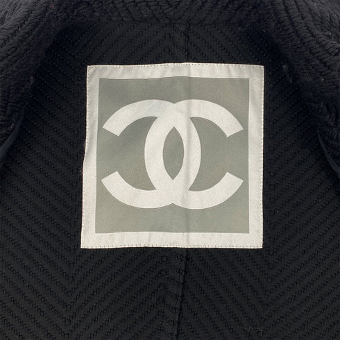 CHANEL VINTAGE COCO BUTTON KNIT PEA COAT BLACK WOOL 40 P31 RTW 90307923 - PURPOSE