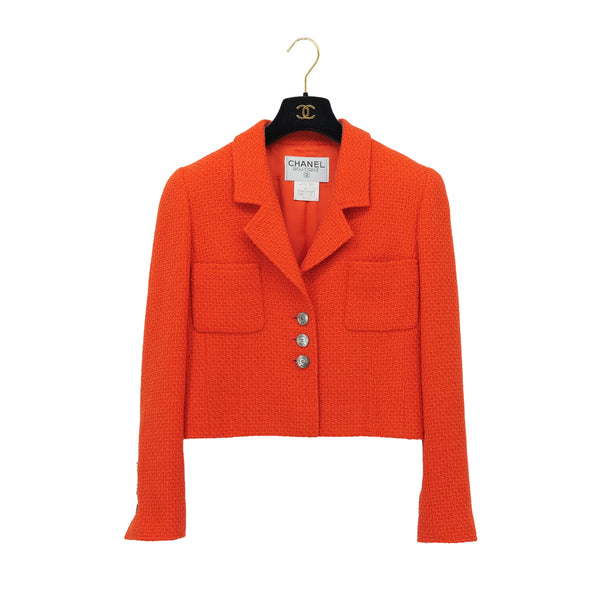 CHANEL VINTAGE COCO BUTTON JACKET ORANGE WOOL 40 97C RTW 90307924 - PURPOSE