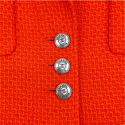 CHANEL VINTAGE COCO BUTTON JACKET ORANGE WOOL 40 97C RTW 90307924 - PURPOSE