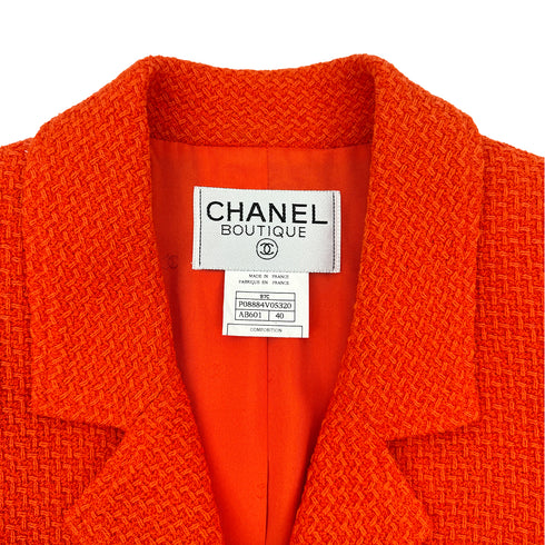 CHANEL VINTAGE COCO BUTTON JACKET ORANGE WOOL 40 97C RTW 90307924 - PURPOSE
