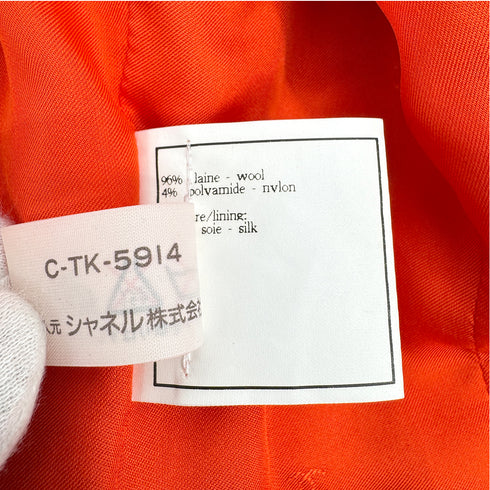 CHANEL VINTAGE COCO BUTTON JACKET ORANGE WOOL 40 97C RTW 90307924 - PURPOSE