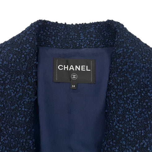 CHANEL TWEED JACKET BLUE BLACK 38 P53 RTW 90307927 - PURPOSE