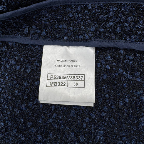 CHANEL TWEED JACKET BLUE BLACK 38 P53 RTW 90307927 - PURPOSE