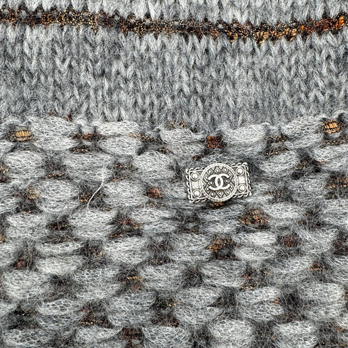 CHANEL KNIT DRESS COCOMARK GRAY MOHAIR 38 P41 RTW 90307929 - PURPOSE