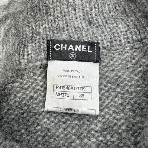 CHANEL KNIT DRESS COCOMARK GRAY MOHAIR 38 P41 RTW 90307929 - PURPOSE