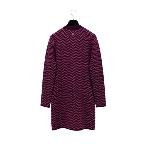 CHANEL COCOMARK KNIT DRESS PURPLE CASHMERE 38 21K RTW 90307930 - PURPOSE
