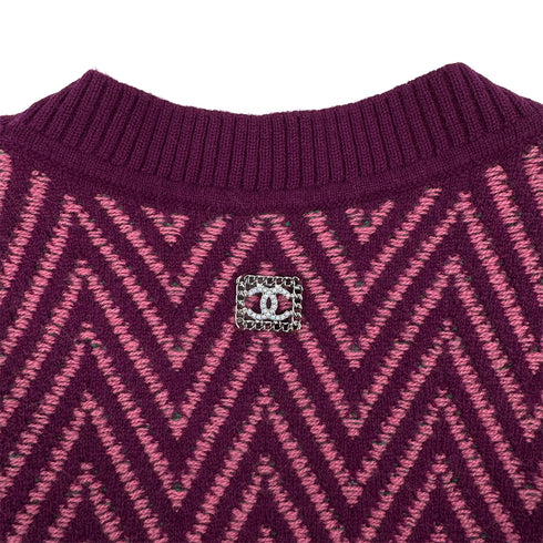 CHANEL COCOMARK KNIT DRESS PURPLE CASHMERE 38 21K RTW 90307930 - PURPOSE