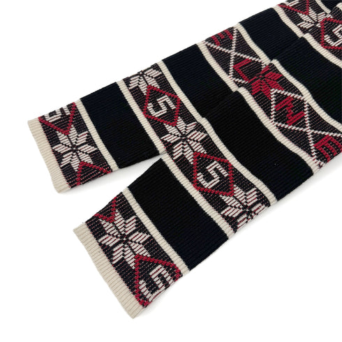 CHANEL NO.5 NORDIC PATTERN KNIT BODYCON DRESS CASHMERE BLACK RED 40 P62 RTW 90307931 - PURPOSE