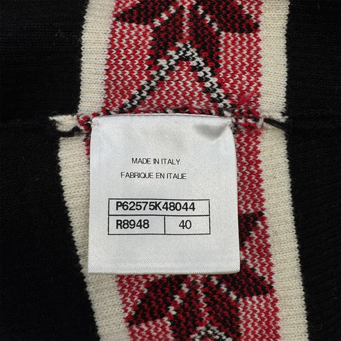 CHANEL NO.5 NORDIC PATTERN KNIT BODYCON DRESS CASHMERE BLACK RED 40 P62 RTW 90307931 - PURPOSE