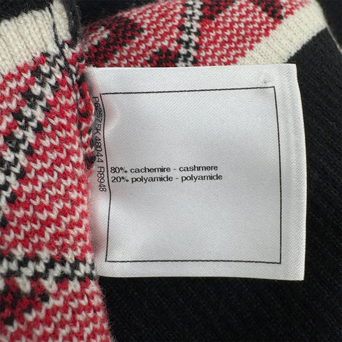 CHANEL NO.5 NORDIC PATTERN KNIT BODYCON DRESS CASHMERE BLACK RED 40 P62 RTW 90307931 - PURPOSE