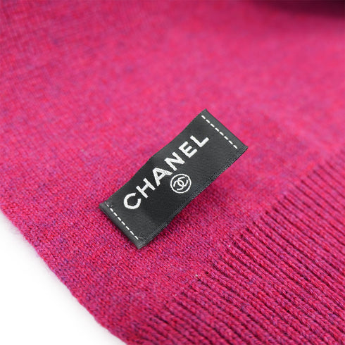 CHANEL COCOMARK LOGO WINTER SCARF BLACK PINK CASHMERE ACCESSORY 23A 90307932 - PURPOSE