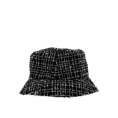 CHANEL HAT COCOMARK BLACK WHITE TWEED L ACCESSORY 90307933 - PURPOSE
