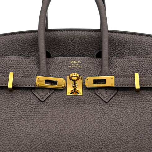 HERMES BIRKIN 25 ETAIN TOGO HAND BAG X GOLD HARDWARE 90307990 - PURPOSE